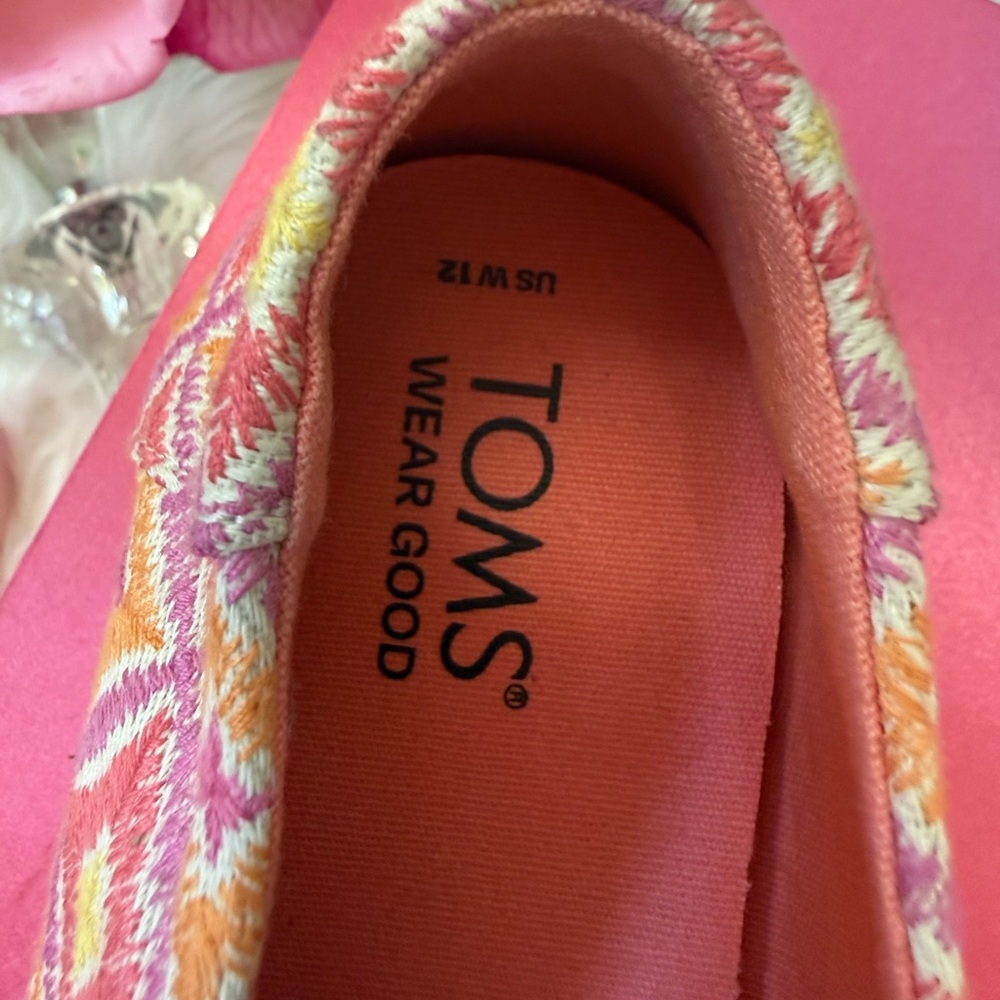 TOMS Unisex Alpargata Rope 2.O Geometric Espadrille Woven Textile Pink & Yellow - Picture 4 of 17